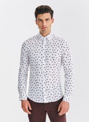 PAKO LORENTE – Koszula męska we wzór. Koszule Pako Lorente, m, bez wzorów, z bawełny, bez kołnierzyka, bez ramiączek. Za 299.99 zł.