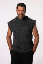 Męska Bluza fitness Belly Fit kaptur bez rękawów do rozm. 7XL. Czarne bluzy z kapturem JAY-PI, m, bez wzorów, z bawełny, z kapturem. Za 223.99 zł.