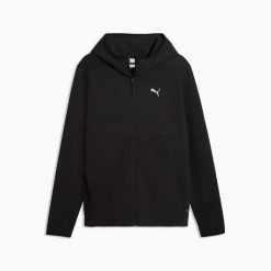 Bluza sportowa z kapturem męska Puma PUMATECH FZ DK 69218501. Czarne bluzy z kapturem Puma, m, bez wzorów, z bawełny, z kapturem. Za 212.81 zł.