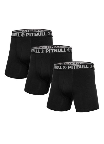 Bokserki męskie Pitbull 3-pak. Czarne bokserki PITBULL, m, bez wzorów, z bawełny. Za 109.00 zł.