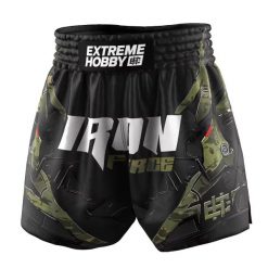 Spodenki Muay Thai męskie EXTREME HOBBY IRON FORCE. Brązowe szorty EXTREME HOBBY, m, bez wzorów, z poliesteru, sportowe. Za 209.00 zł.