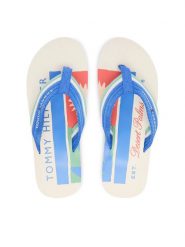 Tommy Hilfiger Japonki Patch Hilfiger Beach Sandal FM0FM05903 Niebieski. Niebieskie japonki Tommy Hilfiger, bez wzorów, z materiału. Za 169.99 zł.