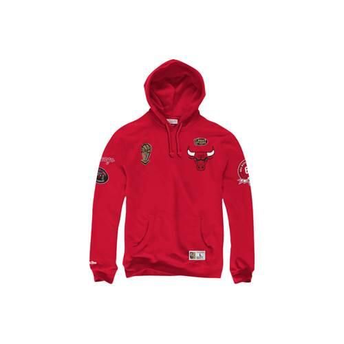 Bluza sportowa męska Mitchell & Ness Champ City Chicago Bulls. Czerwone bluzy z kapturem Mitchell & Ness, m, bez wzorów, z kapturem. Za 668.00 zł.