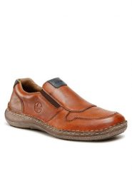 Rieker Półbuty 03069-24 Brązowy. Brązowe eleganckie półbuty Rieker, bez wzorów, ze skóry, bez obcasa, bez zapięcia. Za 279.99 zł.