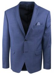 Lekka, Wełniana Marynarka - MEN'SFIELD - Granat w Drobną Kratkę. Niebieskie garnitury MEN'SFIELD, na co dzień, m, bez wzorów, z materiału, eleganckie. Za 675.00 zł.