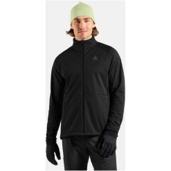 Kurtka przeciwwiatrowa Odlo Jacket ESSENTIAL WARM. Czarne kurtki ODLO, na zimę, s, bez wzorów, z dzianiny, bez kaptura. Za 462.70 zł.