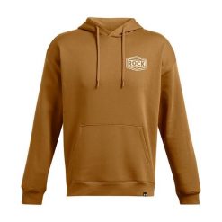 Bluza męska Under Armour Project Rock Icon Fleece Hoodie. Brązowe bluzy Under Armour, l, bez wzorów, bez kaptura. Za 289.99 zł.