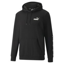 Męska bluza z kapturem Essentials+ Tape PUMA Black. Czarne bluzy z kapturem Puma, m, bez wzorów, z kapturem. Za 245.00 zł.
