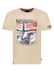 Geographical Norway Koszulka "Jacross" w kolorze beżowym rozmiar: XXL. Brązowe bezrękawniki Geographical Norway, xxl, bez wzorów, z bawełny, bez kołnierzyka, bez ramiączek. Za 70.41 zł.