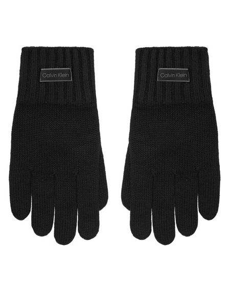 Calvin Klein Rękawiczki LV04D8105G Czarny. Czarne rękawiczki CALVIN KLEIN, bez wzorów, z bawełny. Za 249.99 zł.