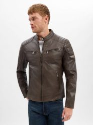 Mauritius kurtka skórzana Mężczyźni skóra brązowy|szary, XXXL. Brązowe kurtki Mauritius, m, bez wzorów, ze skóry, bez kaptura. Za 999.95 zł.
