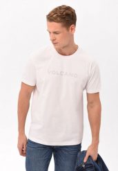 Biała koszulka, Comfort Fit, T-BRAND. Białe t-shirty Volcano, m, bez wzorów, z bawełny, bez kołnierzyka, bez ramiączek. Za 69.99 zł.