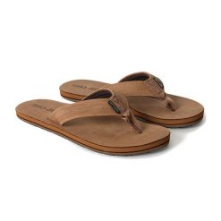 Japonki męskie Rip Curl Revival Leather Open Toe. Brązowe japonki RIPCURL, bez wzorów. Za 179.00 zł.