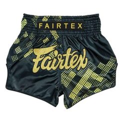 Spodenki Muay Thai Fairtex BS1931 Czarne-Złote M. Czarne szorty FAIRTEX, l, bez wzorów, sportowe. Za 279.00 zł.