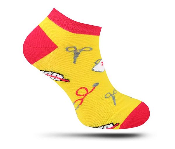 Skarpetki, Stopki, Żółto-Czerwone Medyczne, Dla Medyka, Stetoskop, Krótkie -EM Men's Accessorie. Czerwone skarpety Em men's accessories, bez wzorów, z bawełny. Za 19.99 zł.