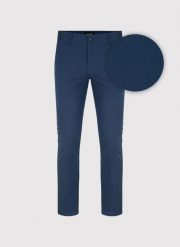 PAKO LORENTE - Granatowe spodnie casual. Spodnie materiałowe Pako Lorente, na co dzień, l, bez wzorów, z bawełny, casualowe. Za 299.99 zł.