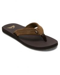 Sandały dla Mężczyzn CARVER SUEDE CORE. Brązowe sandały Quiksilver, z gumy, bez zapięcia. Za 129.99 zł.