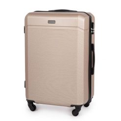 Walizka podróżna twarda średnia 24'' STL945 szampan. Walizki Solier, bez wzorów, z materiału, średnie. Za 169.99 zł.