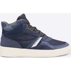 Napapijri - Buty wysokie Nestor. Niebieskie botki sznurowane Napapijri, bez wzorów, z materiału, z okrągłym noskiem, bez obcasa, bez zapięcia. W wyprzedaży za 269.90 zł.