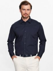 Boss Koszula 50473265 Granatowy Regular Fit. Niebieskie koszule Boss, m, bez wzorów, z bawełny, bez kołnierzyka, bez ramiączek. Za 289.99 zł.