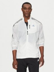 Adidas Kurtka do biegania Own the Run 3-Stripes JD7760 Biały Slim Fit. Białe kurtki do biegania Adidas, m, bez wzorów, z syntetyku, bez kaptura, do biegania. Za 309.99 zł.