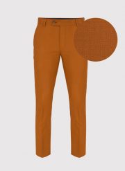 PAKO LORENTE – Pomarańczowe spodnie garniturowe P22SF-6G-021-P-S. Brązowe garnitury Pako Lorente, s, bez wzorów, z elastanu. Za 349.99 zł.