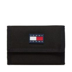 Portfel Tommy Jeans. Niebieskie portfele Tommy Jeans, bez wzorów, z jeansu. Za 229.99 zł.