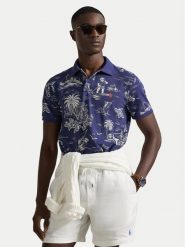 Polo Ralph Lauren Polo 710B13971001 Granatowy Slim Fit. Niebieskie koszulki polo Polo Ralph Lauren, l, bez wzorów, z bawełny, bez kołnierzyka, bez ramiączek. Za 729.99 zł.