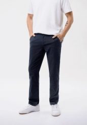 Bawełniane spodnie, Regular Fit, R-RIVI. Niebieskie spodnie materiałowe Volcano, na co dzień, m, bez wzorów, z bawełny, klasyczne. Za 179.99 zł.