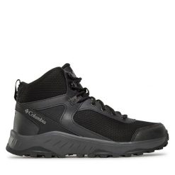 Trekkingi Columbia. Czarne botki sznurowane Columbia, bez wzorów, bez obcasa, bez zapięcia. Za 309.99 zł.