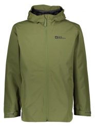 Jack Wolfskin Kurtka przeciwdeszczowa "Besler" w kolorze oliwkowym rozmiar: M. Brązowe kurtki outdoor i hardshell Jack Wolfskin, m, bez wzorów, bez kaptura. Za 292.89 zł.