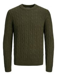 Jack & Jones Sweter w kolorze khaki rozmiar: S. Brązowe swetry nierozpinane Jack & Jones, s, bez wzorów, ze splotem, bez kołnierzyka, bez ramiączek. Za 127.35 zł.