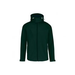 Kurtka z kapturem Kariban Softshell. Zielone kurtki KARIBAN, m, bez wzorów, z elastanu, z kapturem. Za 307.00 zł.