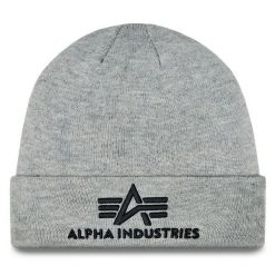 Czapka Alpha Industries. Szare czapki zimowe Alpha Industries, bez wzorów. Za 119.99 zł.