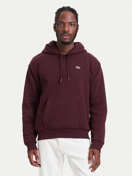Lacoste Bluza SH8863 Brązowy ciemny Relaxed Fit. Brązowe bluzy LACOSTE, m, bez wzorów, z bawełny, bez kaptura. Za 561.99 zł.