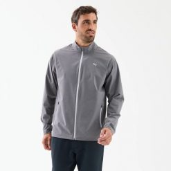 Kurtka wiatroszczelna do golfa męska. Szare kurtki Puma, m, bez wzorów, z materiału, bez kaptura. Za 299.99 zł.