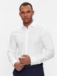 Hugo Koszula Kenno 50508316 Biały Slim Fit. Białe koszule Hugo, m, bez wzorów, z bawełny, bez kołnierzyka, bez ramiączek. Za 549.99 zł.