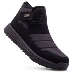 Buty męskie zimowe śniegowce PROGRESS. Czarne śniegowce PROGRESS, bez zapięcia. Za 169.00 zł.