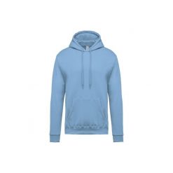 Bluza z kapturem Kariban. Niebieskie bluzy z kapturem KARIBAN, l, bez wzorów, z bawełny, z kapturem. Za 192.00 zł.
