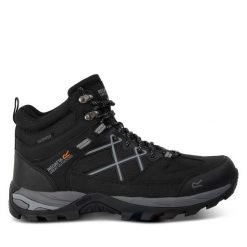 Trekkingi Regatta. Czarne botki sznurowane Regatta, bez wzorów, bez obcasa, bez zapięcia. Za 299.99 zł.