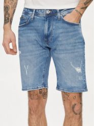 Pepe Jeans Szorty jeansowe Taper Short PM801084RH7 Niebieski Regular Fit. Niebieskie szorty Pepe Jeans, m, bez wzorów, z bawełny. Za 249.00 zł.