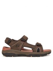 Skechers Sandały Tresmen-Hirano 204106/CHOC Brązowy. Brązowe sandały Skechers, ze skóry, bez zapięcia. Za 199.99 zł.
