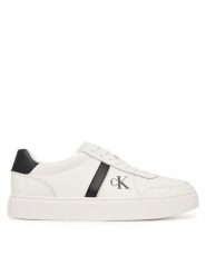 Calvin Klein Sneakersy Classic Cups Lace Lth Emb Tongue HM0HM02237 Biały. Białe buty sportowe casual CALVIN KLEIN, bez wzorów, ze skóry, bez zapięcia. Za 449.99 zł.