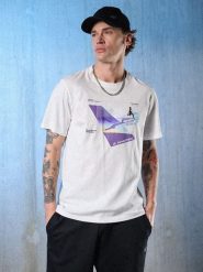4F T-shirt regular z nadrukiem męski - biały S. Białe t-shirty 4F, l, bez wzorów, z materiału, bez kołnierzyka, bez ramiączek. Za 79.99 zł.