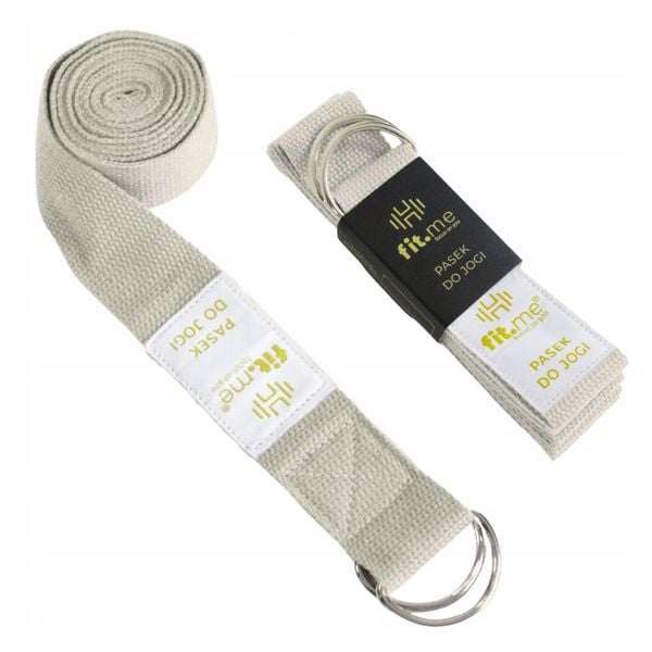 Pasek Do Jogi Złote Logo Fit.me. Białe paski FIT.ME, bez wzorów, sportowe. W wyprzedaży za 19.99 zł.