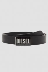 DIESEL Сzarny męski pasek B-GLOSSY II. Czarne paski Diesel, bez wzorów. W wyprzedaży za 579.99 zł.