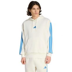 Bluza męska adidas Essentials 3-Stripes French Terry Hoodie. Białe bluzy Adidas, m, bez wzorów, z bawełny, bez kaptura. Za 200.99 zł.