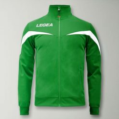 Kurtka Męska do Biegania Salvador Zielono-Biała. Białe kurtki outdoor i hardshell Legea, m, bez wzorów, z poliesteru, z kapturem. W wyprzedaży za 72.00 zł.