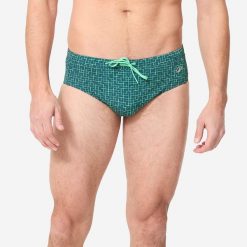 Slipki pływackie męskie Nabaiji 100 Plus Quad. Niebieskie odzież kąpielowa NABAIJI, m, bez wzorów, z materiału, sportowe. Za 34.99 zł.