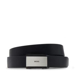 Pasek Męski BOSS. Czarne paski Boss, bez wzorów. Za 379.99 zł.